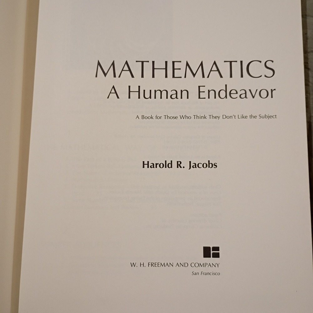 Mathematics: A Human Endeavor by Harold R Jacobs (hardcover, 1970) EUC VTG - Picture 5 of 9